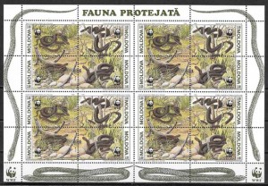 Colección sellos fauna Moldavia 1993