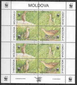 Filatelia fauna wwf Moldavia 2001