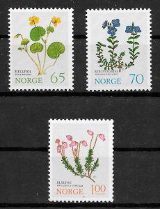 sellos flora Noruega 1973