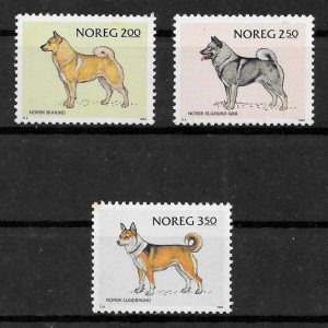 filatelia gatos y perros Noruega 1983