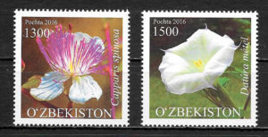 filatelia coleccion flora Ozbekistan 2016