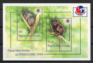 filatelia fauna Papua y Nueva Guinea 1994