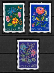 sellos flora Polonia 1974