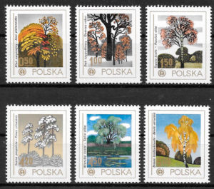 sellos flora Polonia 1978