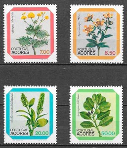 colección sellos flora Portugal Azores 1981