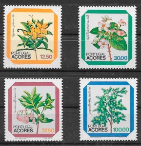 sellos flora Azores 1983