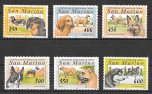 colección sellos gatos y perros San Marino 1994