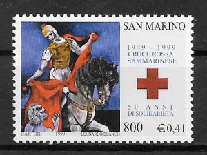 sellos cruz roja San Marino 1999