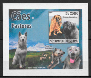 filatelia colección perros Santo Tomé y Princípe 2008