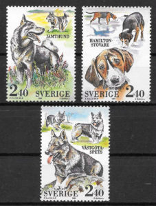 filatelia perros Suecia 1989