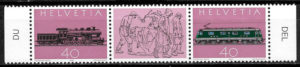 sellos trenes Suiza 1982