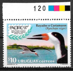 coleccion sellos fauna Uruguay 1997