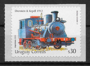 sellos trenes Uruguay 2004