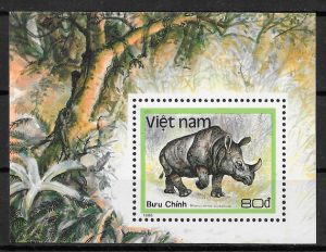 sellos fauna Viet Nam 1988