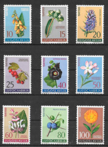 colección sellos flora Yugoslavia 1961