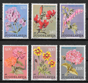 colección sellos flora Yugoslavia 1977