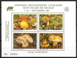 coleccion sellos setas Cataluna 1987