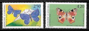 sellos mariposas Andorra Francesa 1993