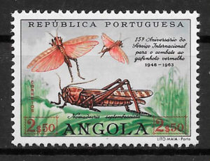 filatelia fauna Angola 1963