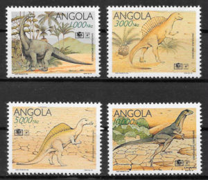 filatelia dinosaurios Angola 1994