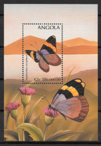 filatelia colección mariposas Angola 1998