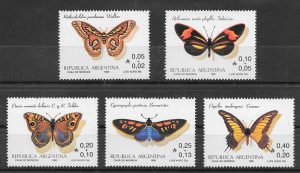 colección sellos mariposas Argentina 1985