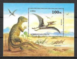 sellos dinosaurios Azerbaiyan 2009