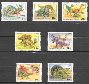 sellos dinosaurios Azerbaiyan 1994