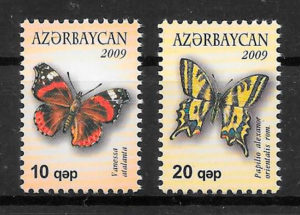 sellos mariposas Azerbaiyan 2009