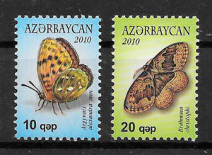 sellos mariposas Azerbaiyan 2010