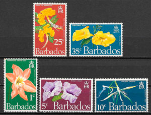 sellos flora Barbados 1970