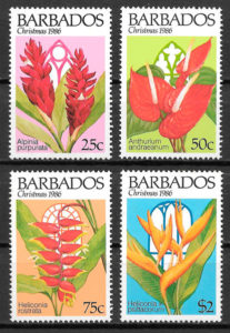 filatelia colección flora Barbados 1986