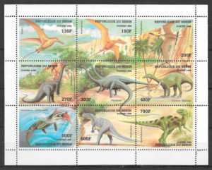 filatelia dinosaurios BENIN 1998