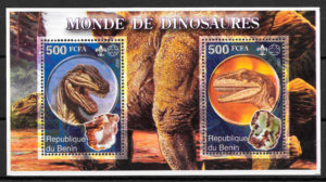 sellos dinosaurios Benín 2002