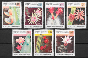 filatelia colección flora Camboya 1990