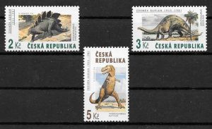 sellos dinosaurios 1994 Chequia