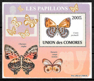 sellos mariposas Comores 2009