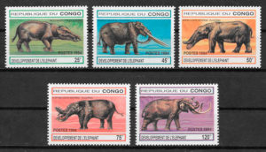 sellos dinosaurios Congo 1994