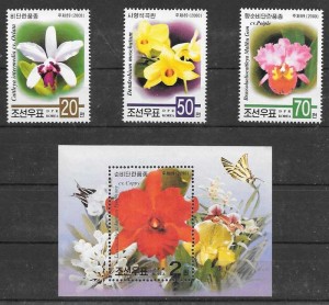 Filatelia orquídeas Corea del Norte 2000