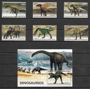 COLECCIÓN SELLOS DINOSAURIOS CUBA 2016