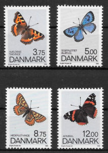 sellos mariposa Dinamarca 1993