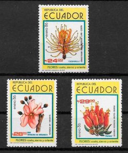 filatelia flora Ecuador 1986