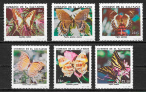 sellos mariposas El Salvador 1990