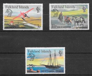 colección sellos transporte Falkland Island 1979