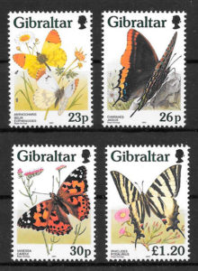 sellos mariposa Gibraltar 1997