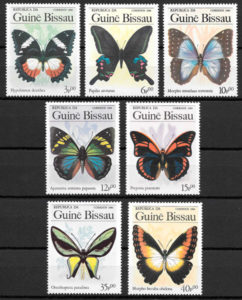 sellos mariposas Guinea Bissau 1984