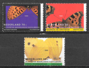 sellos mariposas Holanda 1993