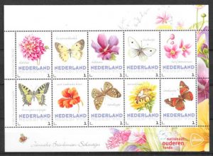 colección sellos mariposas Holanda 2017