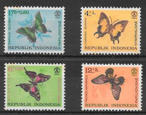 sellos mariposas Indonesia 1963