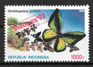 filatelia mariposas Indonesia 1993